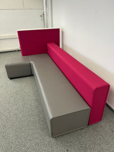 Bene PARCS CAUSEWAY Lounge Sofa für 5 Personen - Kunstleder Grau