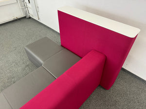 Bene PARCS CAUSEWAY Lounge Sofa für 5 Personen - Kunstleder Grau