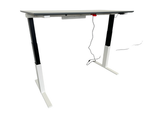 Lista Office Extend Sitz-Steh Schreibtisch elektrisch höhenverstellbar von 650 -1270 mm - 1600x800mm - Spanplatte - Weiss/Anthrazit