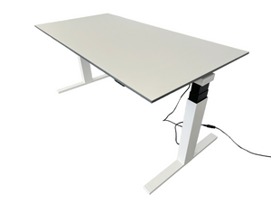 Lista Office Extend Sitz-Steh Schreibtisch elektrisch höhenverstellbar von 650 -1270 mm - 1600x800mm - Spanplatte - Weiss/Anthrazit