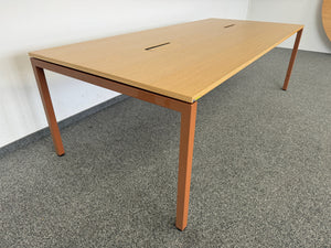 Lista Office Motion Sitzungstisch mechanisch höhenverstellbar von 720-820mm - 2200x1000mm - MDF - Eichenfurnier