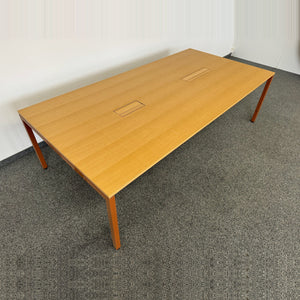 Lista Office Motion Sitzungstisch mechanisch höhenverstellbar von 720-820mm - 2400x1200mm - MDF - Eichenfurnier