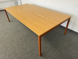 Lista Office Motion Sitzungstisch mechanisch höhenverstellbar von 720-820mm - 2400x1200mm - MDF - Eichenfurnier