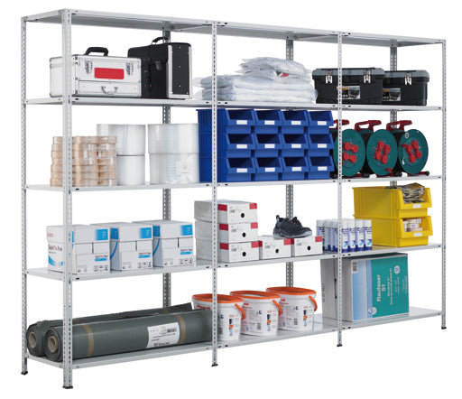 Schulte Lagertechnik Schraubsystem Grundregal MULTIplus150 - Metall - RAL 7035 Lichtgrau