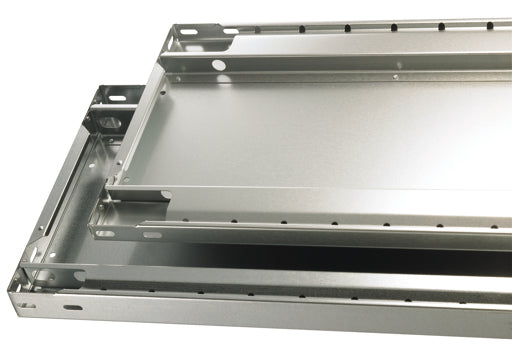 Schulte Lagertechnik Stecksystem Grundregal MULTIplus150 mit Längenriegel - Metall - RAL 7035 Lichtgrau