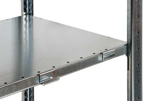 Schulte Lagertechnik Stecksystem Eck-Anbauregal MULTIplus150 - Metall - RAL 7035 Lichtgrau