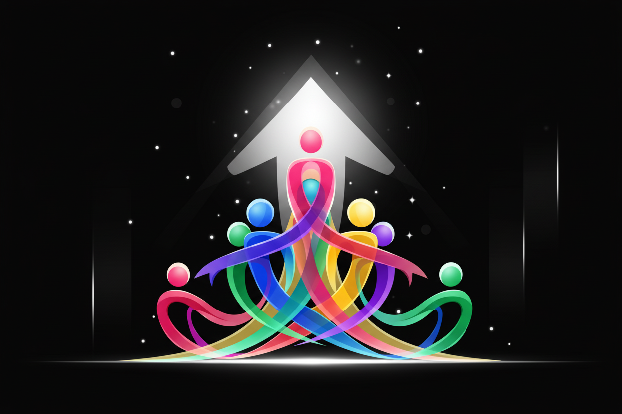 Symbolische Darstellung von Teamwork und gemeinsamen Zielen – Ein Team, ein Ziel bei MC Officeshop