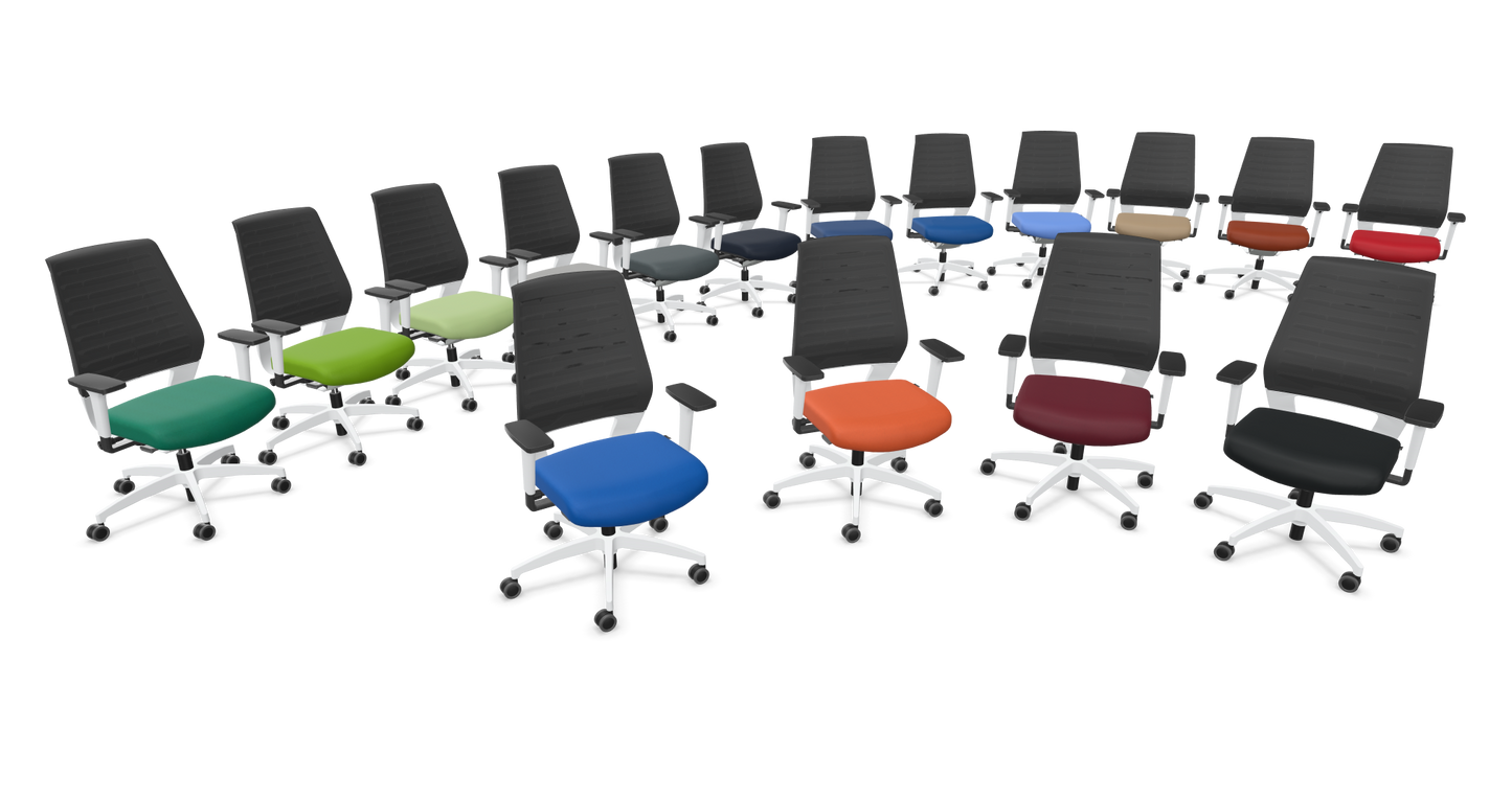 Dauphin X-Code Bürodrehstuhl - Stoff - Polo Azurblau