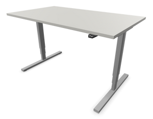 Narbutas Easy High Sitz-Steh Schreibtisch - Spanplatte - Perlgrau