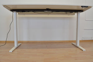 MC OFFICE SHOP MC Stand V2 Sitz-Steh Schreibtisch elektrisch höhenverstellbar von 640-1300mm - 2000x1000mm - Holz - Kristallweiss