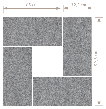 Hammerbacher MyWand Panel für Wandmontage - Kunststoff - Grau gemustert