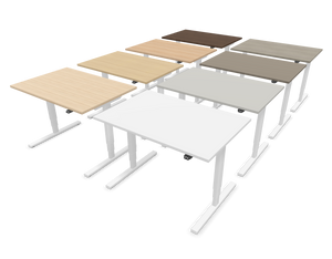 Narbutas Easy High Sitz-Steh Schreibtisch - Spanplatte - Walnussdekor dunkel mit Struktur