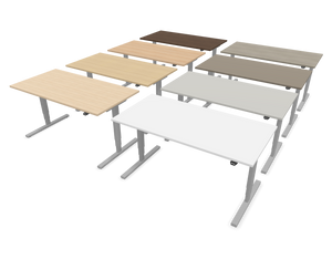 Narbutas Easy High Sitz-Steh Schreibtisch - Spanplatte - Holzdekor grau mit Struktur