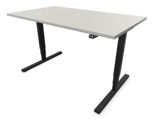 Narbutas Easy High Sitz-Steh Schreibtisch - Spanplatte - Perlgrau