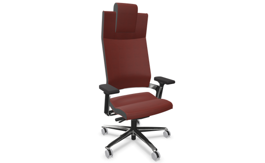 Züco Lacinta Comfort Bürodrehstuhl - Leder - Leder Premium Shirazrot