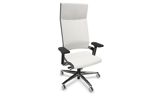 Züco Lacinta Comfort Bürodrehstuhl - Leder - Leder Premium Reinweiss