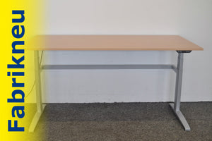 MC OFFICE SHOP MC Stand Sitz-Steh Schreibtisch elektrisch höhenverstellbar von 680-1350mm - 2000x1000mm - Holz - Buche