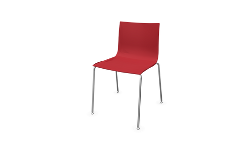 Moving Slim Sitzungsstuhl ohne Armlehnen - Kunststoff - Rot