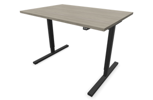 Narbutas Easy Sitz-Steh Schreibtisch - Spanplatte - Holzdekor grau mit Struktur