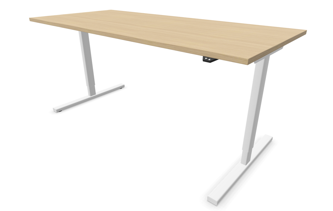 Narbutas Easy Sitz-Steh Schreibtisch - Spanplatte - Eichendekor gebleicht