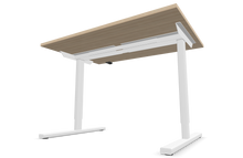 Laden Sie das Bild in den Galerie-Viewer, Narbutas Easy Sitz-Steh Schreibtisch - Spanplatte - Eschendekor sandbeige mit Struktur