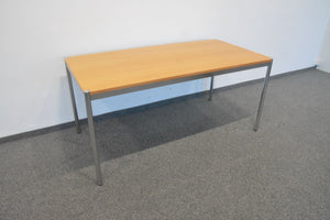 Ergodata Desk Rondo Sitzungstisch fixe Höhe von 740mm - 1600x800mm - Spanplatte - Birnbaumfurnier