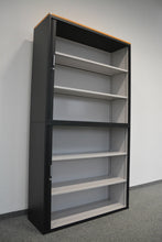 Laden Sie das Bild in den Galerie-Viewer, Lista Office Storage Lateralschrank für 6 Ordner-Reihen 1200mm breit - ohne Schlüssel - Metall - Schwarz