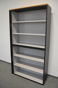 Lista Office Storage Lateralschrank für 6 Ordner-Reihen 1200mm breit - ohne Schlüssel - Metall - Schwarz