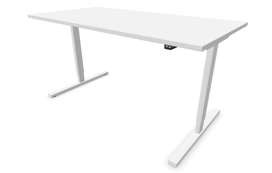 Narbutas Easy Sitz-Steh Schreibtisch - Spanplatte - Weiss