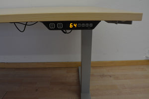 MC OFFICE SHOP MC Stand V2 Sitz-Steh Schreibtisch elektrisch höhenverstellbar von 640-1300mm - 1600x800mm - Holz - Ahorndekor