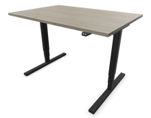 Laden Sie das Bild in den Galerie-Viewer, Narbutas Easy High Sitz-Steh Schreibtisch - Spanplatte - Holzdekor grau mit Struktur