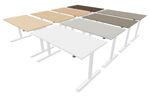 Narbutas Easy Sitz-Steh Schreibtisch - Spanplatte - Eschendekor sandbeige mit Struktur