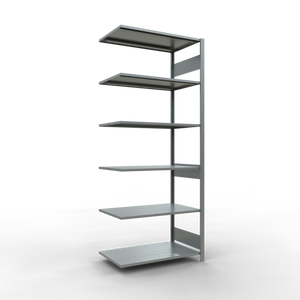 Schulte Lagertechnik Stecksystem Anbauregal MULTIplus85 mit Längenriegel - Metall - Verzinkt