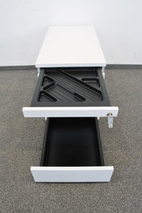Haworth Mobile Storage Roll-Korpus mit 4 Schubladen mit Schlüssel - Spanplatte - Weiss