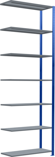 Schulte Lagertechnik Stecksystem Anbauregal MULTIplus85 mit Kreuzstrebe - Metall - RAL 5010 Enzianblau/Verzinkt