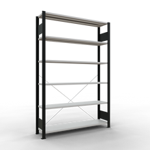 Laden Sie das Bild in den Galerie-Viewer, Schulte Lagertechnik Stecksystem Grundregal MULTIplus85 - Metall - Schwarz/Lichtgrau
