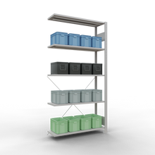 Laden Sie das Bild in den Galerie-Viewer, Schulte Lagertechnik Stecksystem Anbauregal MULTIplus85 mit Kreuzstrebe - Metall - RAL 7035 Lichtgrau