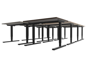 Narbutas Easy High Sitz-Steh Schreibtisch - Spanplatte - Walnussdekor dunkel mit Struktur