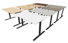 Laden Sie das Bild in den Galerie-Viewer, Narbutas Easy Sitz-Steh Schreibtisch - Spanplatte - Holzdekor grau mit Struktur