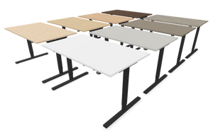 Narbutas Easy Sitz-Steh Schreibtisch - Spanplatte - Bernsteineichendekor mit Struktur