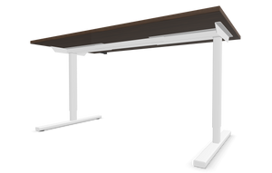 Narbutas Easy Sitz-Steh Schreibtisch - Spanplatte - Walnussdekor dunkel mit Struktur