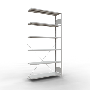 Schulte Lagertechnik Stecksystem Anbauregal MULTIplus85 - Metall - RAL 7035 Lichtgrau