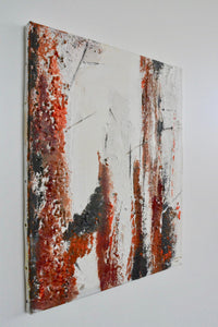 Muhlig Jeremia Imitation: Orange - Schwarz Abstrakt Nr. 1 - Leinwand auf Holzrahmen - Diverse