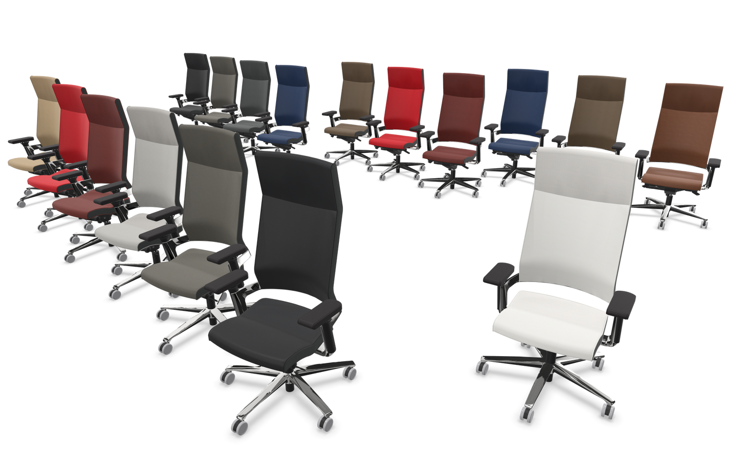 Züco Lacinta Comfort Bürodrehstuhl - Leder - Leder Premium Fango