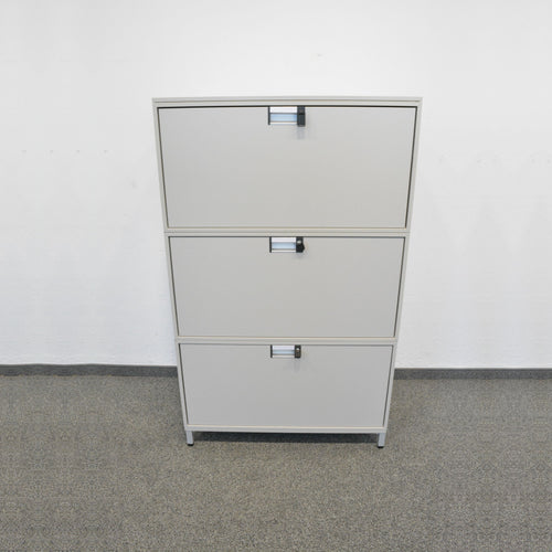 Steelcase Flexbox Modul-Kombination mit 3 Auszügen 800mm breit - 400mm tief - Spanplatte Lichtgrau