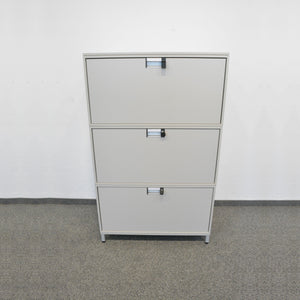 Steelcase Flexbox Modul-Kombination mit 3 Auszügen 800mm breit - 400mm tief - Spanplatte Lichtgrau