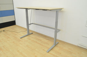 MC OFFICE SHOP MC Stand Sitz-Steh Schreibtisch elektrisch höhenverstellbar von 680-1350mm - 1600x800mm - Holz - Ahorndekor