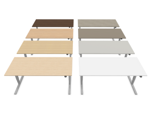 Narbutas Easy High Sitz-Steh Schreibtisch - Spanplatte - Eschendekor sandbeige mit Struktur