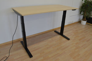 MC OFFICE SHOP MC Stand V2 Sitz-Steh Schreibtisch elektrisch höhenverstellbar von 640-1300mm - 1600x800mm - Holz - Ahorndekor