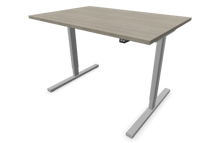Laden Sie das Bild in den Galerie-Viewer, Narbutas Easy Sitz-Steh Schreibtisch - Spanplatte - Holzdekor grau mit Struktur